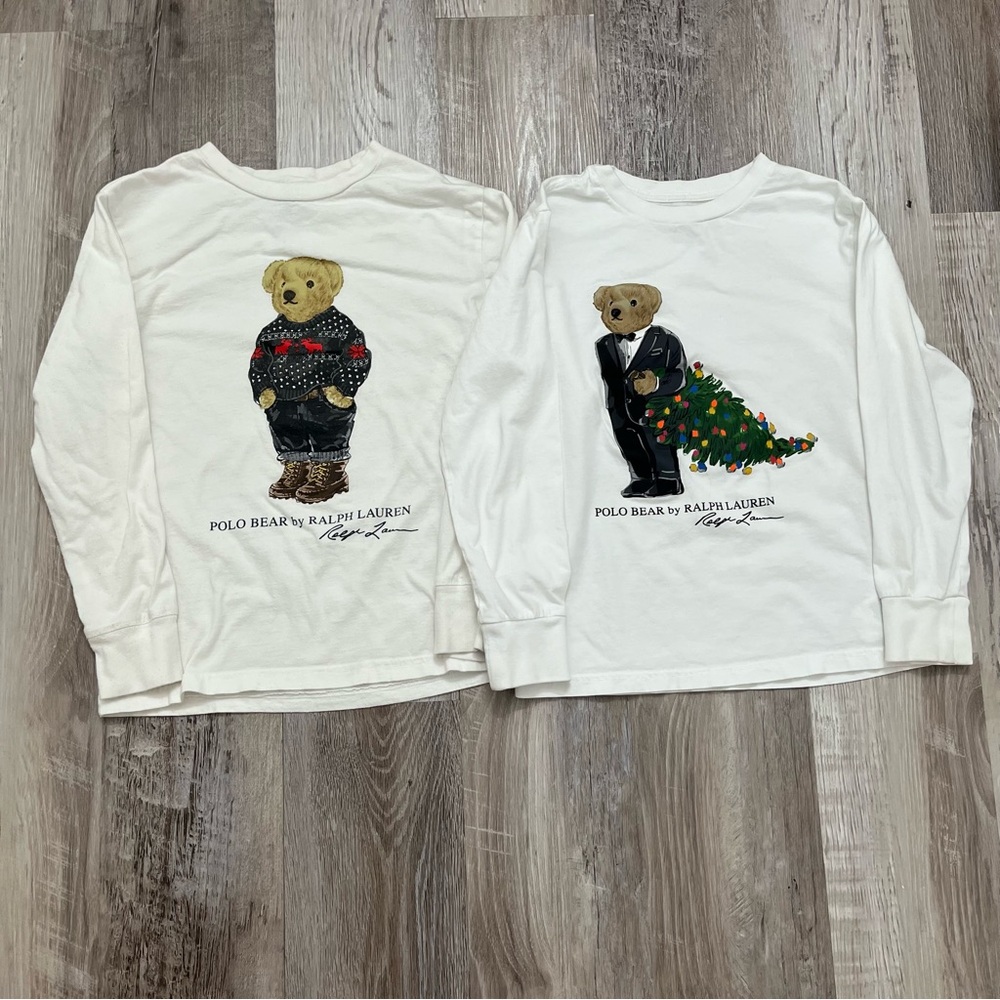 Polo Ralph Lauren Polo Bear YOUTH Small 8 Long Sleeve Shirts White
